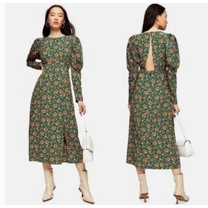 Topshop green floral dress size 6